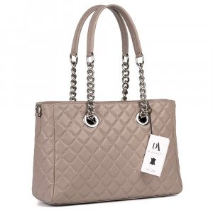 Geanta dama din piele naturala DiAmanti Lucia Rose Taupe